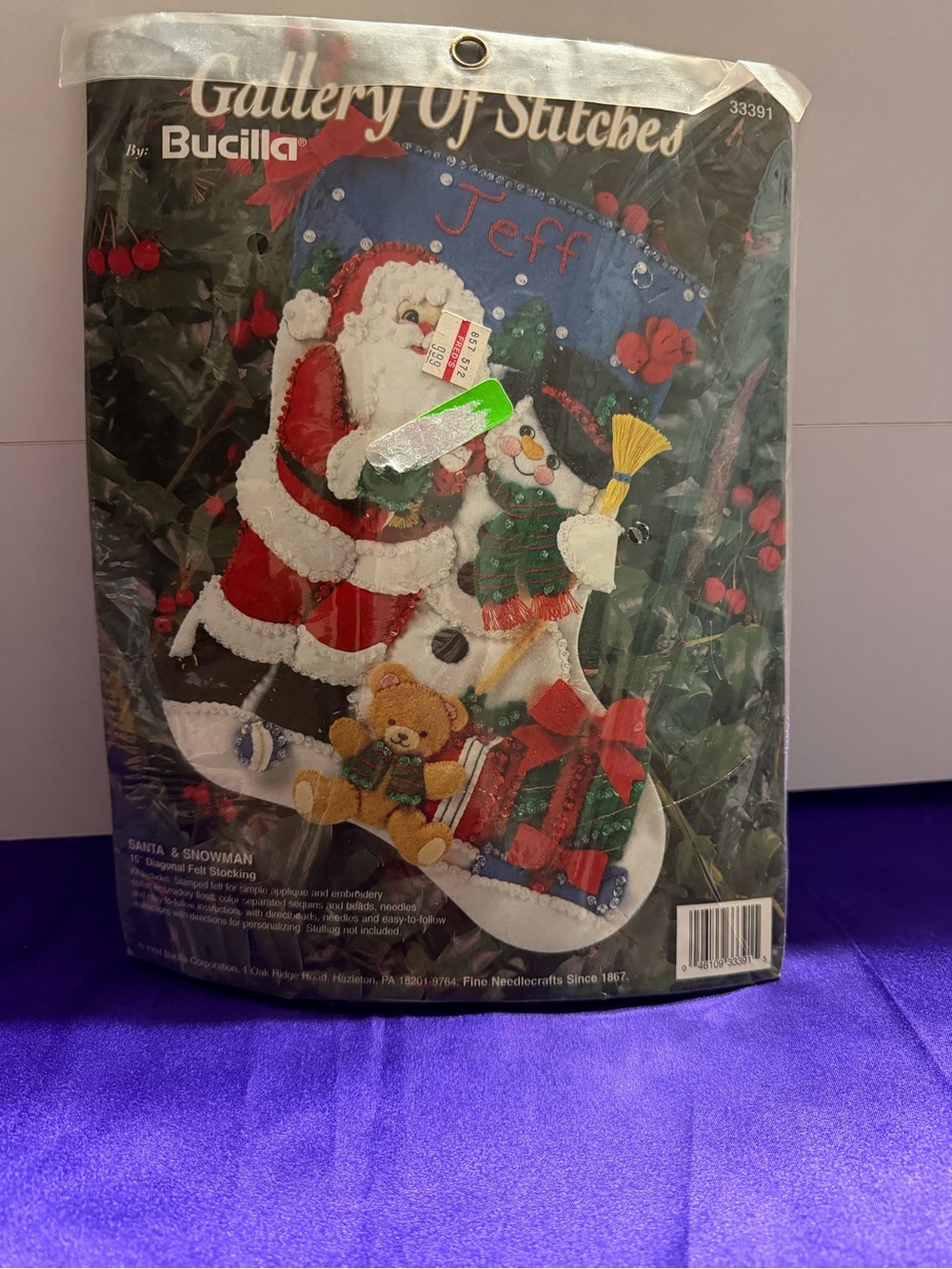 Bucilla Red, White & Blue Santa and Snowman Felt Stocking Kit